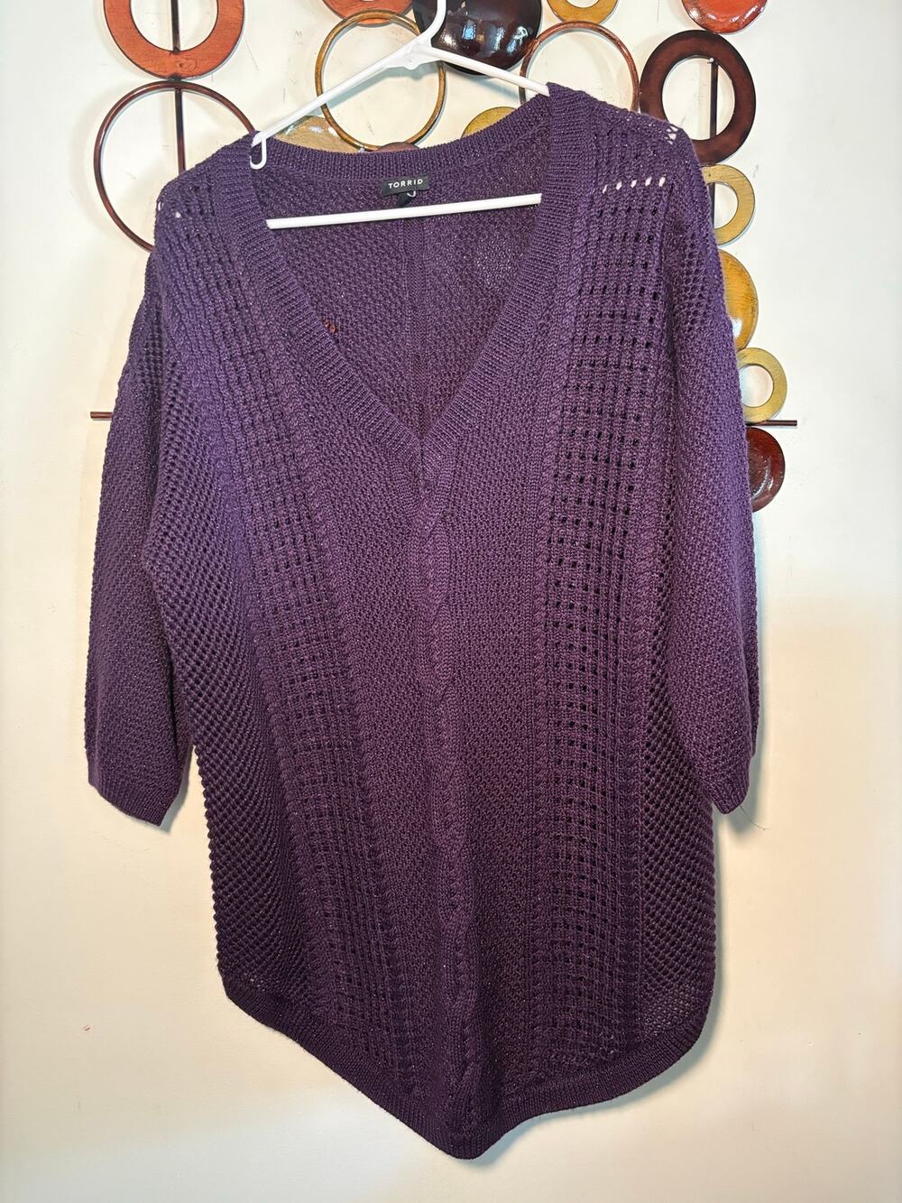Torrid purple short sleeve sweater size 2 (2x 18/20)